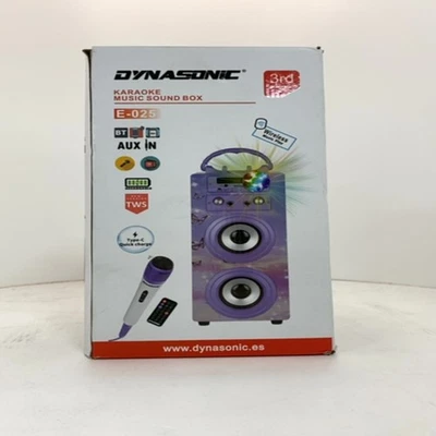 Dynasonic E 025 Karaoke Music Sound Box Bluetooth Purple Wireless Speaker - Image 1 of 4