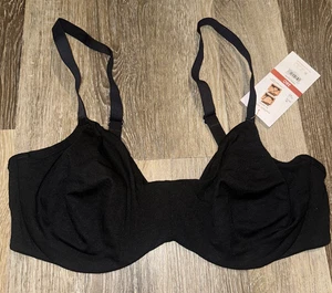 Joyspun leicht gefütterter Baumwollmischung Komfort U-Ausschnitt Bügel BH schwarz Damen 38C - Bild 1 von 7