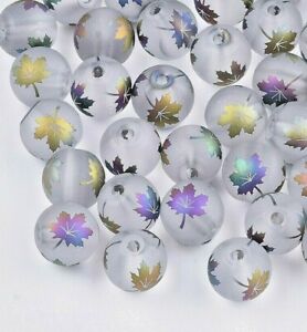 pack of 12 Frosted Crystal Spaceship Czech Pressed Glass Beads 10mm