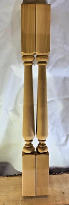 ¿Cedro vintage? Lote de 2 balaustres de husillo de madera torneada 34 x 2 1/2 pulgadas Foto 1 de 4