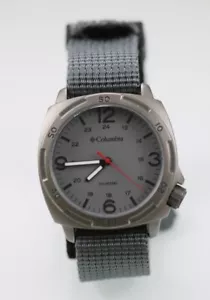 Columbia Watch Men Stainless Steel Gray Nylon 50m Water Res Battery 24hr Quartz - Picture 1 of 6