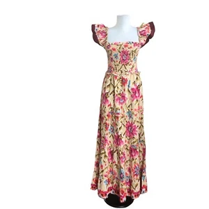 Maxi Vestido House Of Harlow Floral En Niveles M Con Volantes Cottagecore Boho Country - Imagen 1 de 11
