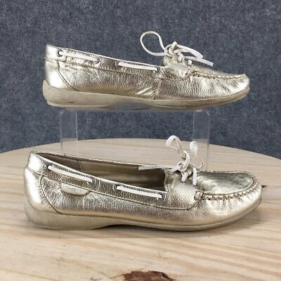 Zapatos Sperry Top Sider para mujer 8 M barco cuero dorado sin usar, en caja, punta con cordones parte superior baja Foto 1 de 4