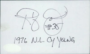 Randy Jones San Diego Padres Signed 3x5 Index Card JSA Authenticated - Picture 1 of 2