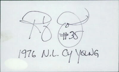 Randy Jones San Diego Padres Signed 3x5 Index Card JSA Authenticated - Image 1 of 2