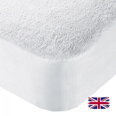 MOONLIGHT BEDDING Waterproof Terry Mattress Protector Extra Deep Fitted Bed Sheet Cover Non Noisy