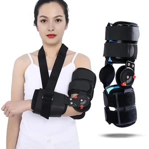 Hinged ROM Elbow Brace,Adjustable Post Elbow Brace Stabilizer Splint Arm Injury - Picture 1 of 12