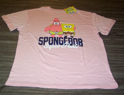 MUJER ADOLESCENTE BOB ESPONJA PANTALONES CUADRADOS Nickelodeon Camiseta ROSA MEDIANA NUEVA con ETIQUETA Foto 1 de 4