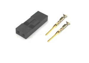 Dupont 2.54mm 2-pin Jumper connector housing gold male crimp terminal 100 set - Picture 1 of 4