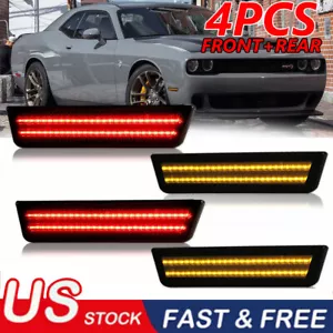 4xSmoked Black Lens Front Rear Side Marker Lights For 2008-2014 Dodge Challenger - Bild 1 von 12