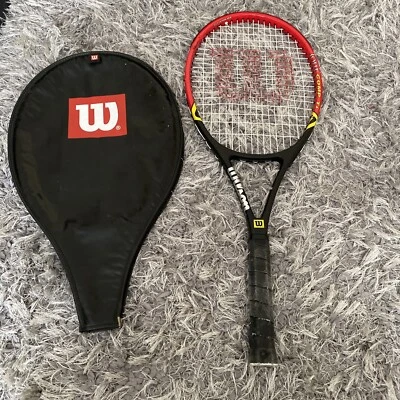 Wilson tour comp ti titanium midplus Racket With Cover Very Good Condition - Image 1 of 4