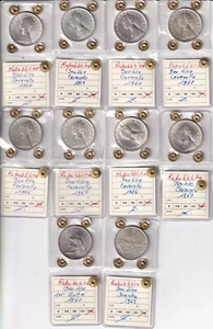 REPUBBLICA SERIE COMPLETA DELLE MONETE DA 500 LIRE DA CIRCOLAZIONE IN FDC PERIZI - Foto 1 di 3