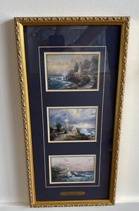 Thomas Kinkade Seaside Memories Lighthouse Accent Prints Framed 10 1/4" x 20 3/4 - Picture 1 of 6