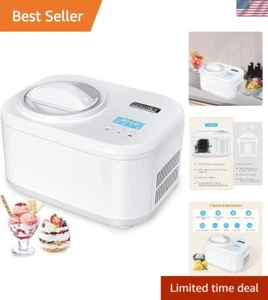 Compact Ice Cream Maker with Compressor – No Pre-Freezing, 4 Modes, 1.25 Quart - Picture 1 of 11