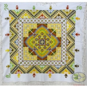 40"x40" Tablecloth Table Cover Wall Tapestry Hand cross-stitch Embroidery Floral - Picture 1 of 6