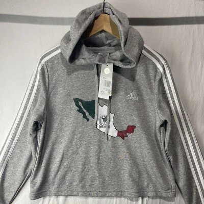 México Suéter Mujer Mediano Adidas Sudadera con Capucha Fútbol Selección Nacional Recortado HZ4297 Foto 1 de 4