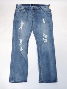 KUT From The Kloth Blue Light Wash Distressed Denim Slim Leg Jeans, Size 16 (US) - Picture 1 of 14