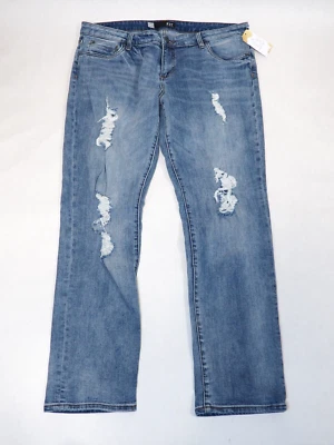 KUT From The Kloth Blue Light Wash Distressed Denim Slim Leg Jeans, Size 16 (US) - Image 1 of 4