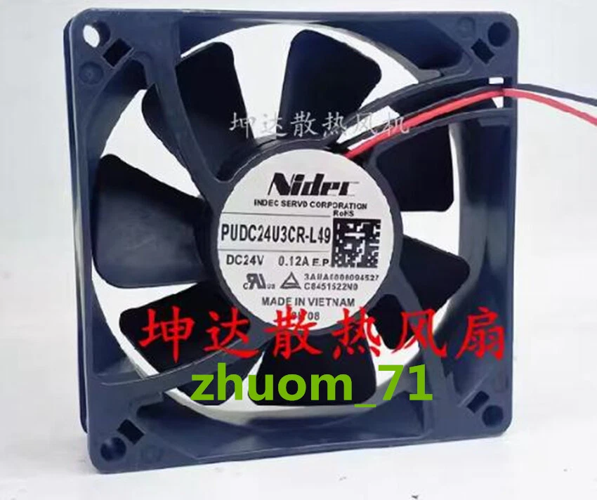 1PC Nidec PUDC24U3CR-L49 DC24V 0.12A 5G30 Axial flow fan - Image 1 of 1