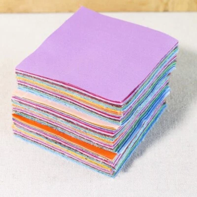 100 Multicolor Solid Charm Squares Cotton Quilting Fabric Patchwork Sewing DIY - Image 1 of 4
