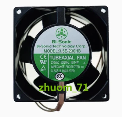 1PC Bi-Sonic 3.5E-230HB 230V/9238 9cm High temperature resistant iron blade fan - Image 1 of 2