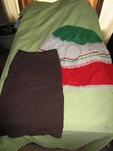 2 girls skirts 1 brown pinstripe pencil by Fashion Magazine  1 Mexican See Measu - Picture 1 of 8