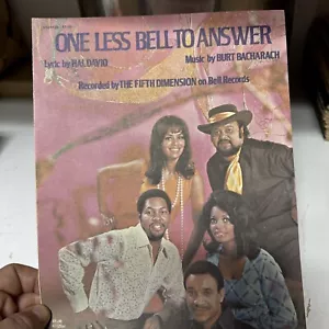 VTG 5TH Dimension Sheet Music One Less Bell To Answer 70's Pop African American - Picture 1 of 7