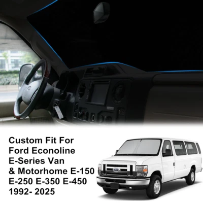 Складной солнцезащитный козырек на переднее лобовое стекло фургона Ford Econoline 92-2025 годов выпуска с защитой от ультрафиолета - Изображение 1 из 4