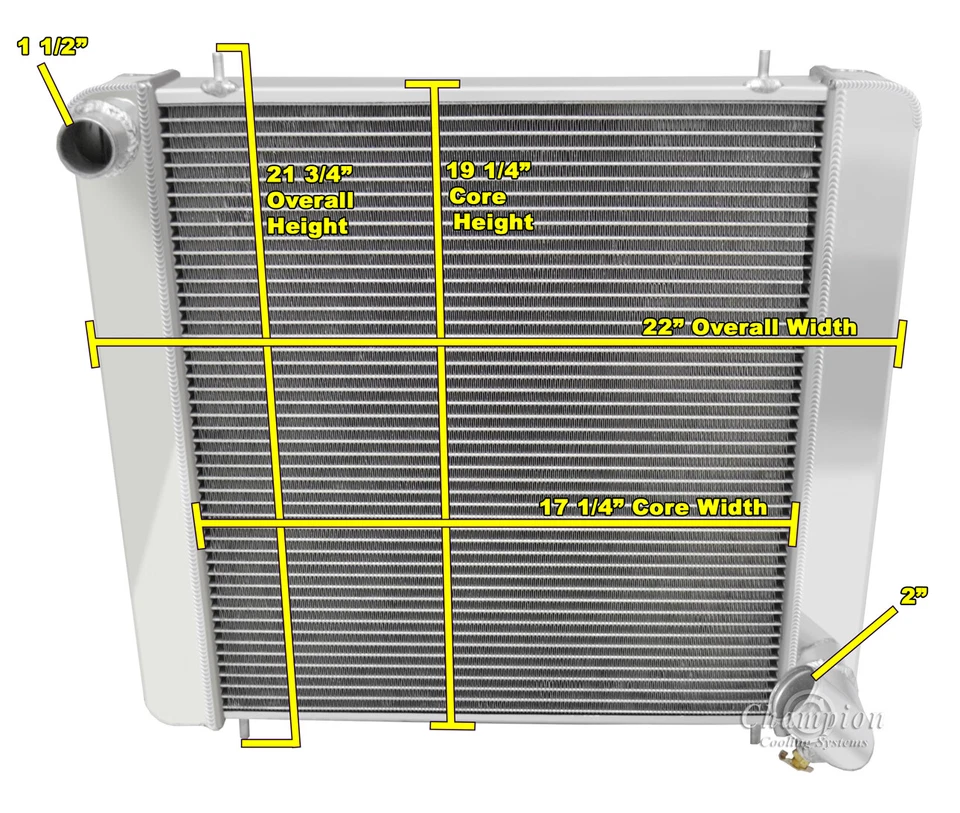 Radiador Kool Champion 3 filas para 1961 1962 1963 1964 Jaguar XKE #CC6461 Foto 1 de 4