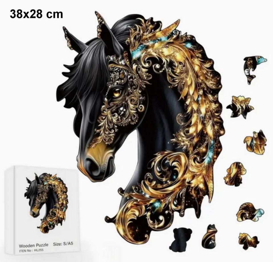 NEU * HOLZPUZZLE mit WOW Effekt * Tolles PFERD * 38x28 * außergewöhnliche Teile - Bild 1 von 1