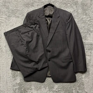 Hickey Freeman Herren Grau Nadelstreifen Anzug Gr. 46 LNG Made In USA 100% Kammgarn Wolle - Bild 1 von 17