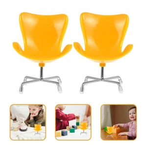 2 Pcs Mini-Möbelmodell Miniatur-Stuhlmodell Mini-Drehsessel Kind - Bild 1 von 10