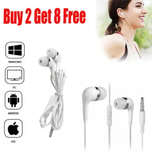 Earbud Headphones Stereo In-Ear Earphones with Mic for Samsung Galaxy iPhone PC - Picture 1 of 10