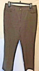 Rafaella Sz 8 Dark Pinstriped Pants Gray Casual Career - Picture 1 of 6