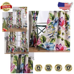 Artistic 108" Floral Grommet Curtains - Luxurious Blackout Drapes for Bedrooms - Picture 1 of 11