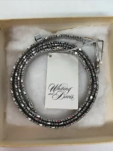 Cintura vintage Whiting & Davis Art Deco sottile in rete metallica argento 41 pollici - Foto 1 di 10