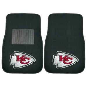 Kansas City Chiefs Embroidered Car Mat Set - NFL Licensed - Universal Fit SUV RV - Picture 1 of 5