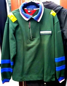 Size M,Green,white/red/blue collar,polo sailing gear long sleeve polo sweatshirt - Picture 1 of 6