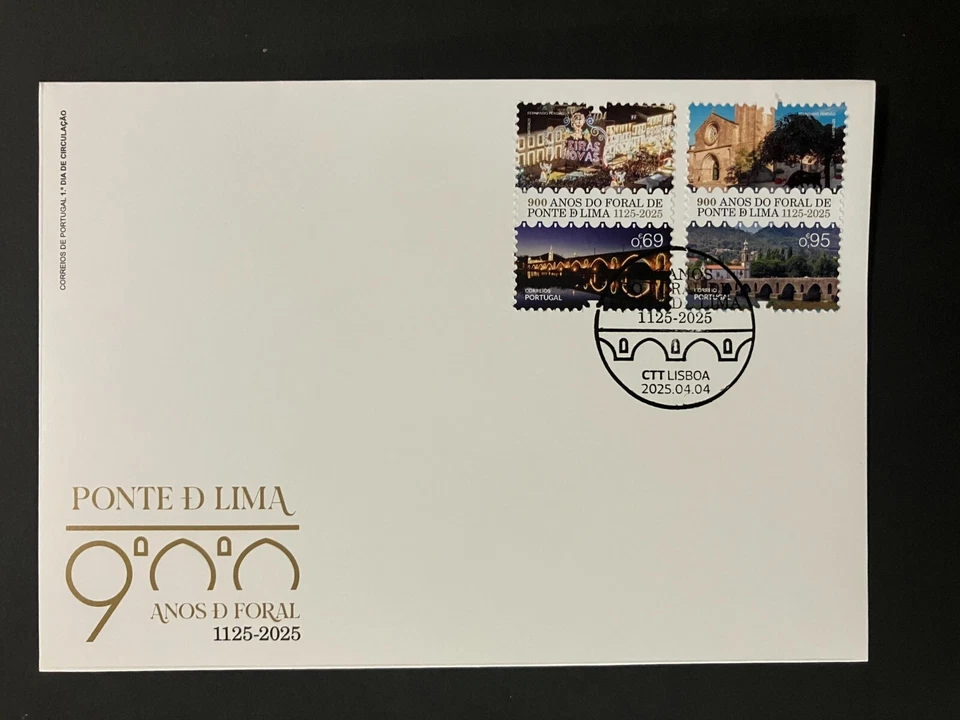 Portugal 2025 - 900 Years Foral Ponte de Lima FDC with set stamps - Image 1 of 1