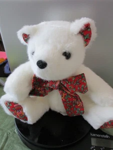 ORSO PELUCHE BIANCO VINTAGE 1996 GANX HOLIDAY "NICHOLAS" SPEDIZIONE GRATUITA - Foto 1 di 6