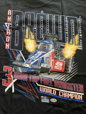CAMISETA NHRA DRAG RACING OFICIAL ANTRON MARRÓN TOP FUEL CHAMP TALLA 2X Foto 1 de 4