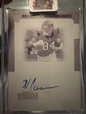 2021 Panini Contenders Rookie Ticket RPS Nico Collins #127 Printing Plate 1/1 - Image 1 of 2