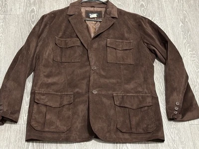 Blazer Botany 500 Marrón Camel Tostado Para Hombres M Abrigo Chaqueta Suave Imitación Gamuza Foto 1 de 4