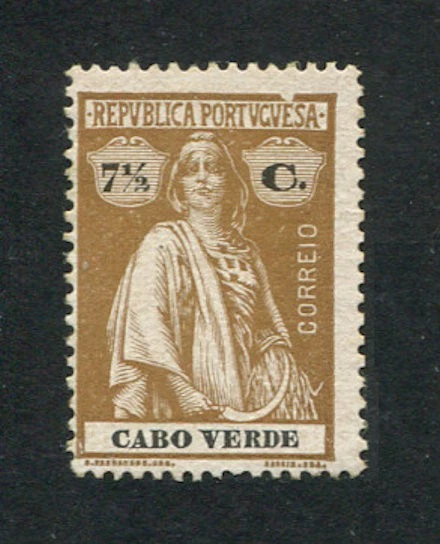 Portugal Cabo Verde Cape Verde 1914 CERES #144, ERROR FENDA/BROKEN PLATE, MH FVF - Image 1 of 1