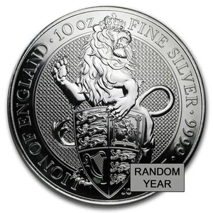 10 oz Silver Queen's Beasts (Random Year, Abrasions) - Picture 1 of 4