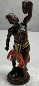 HEAD HUNTER TRIBAL WARRIOR geschnitzte Hartholz Statue Kunst Figur 12 1/2" - Bild 1 von 11