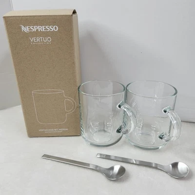 Coleção NESPRESSO VERTUO 2 canecas médias e 2 colheres design Konstantin Grcic NOVO - Imagem 1 de 4