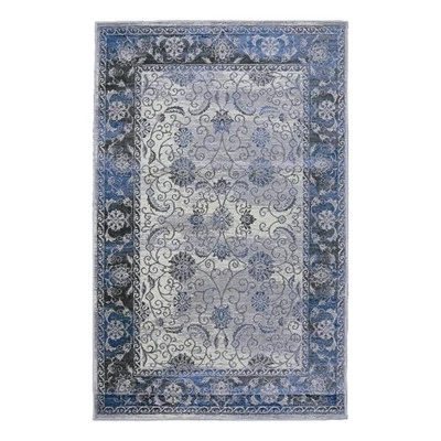 Linon Vintage Isfahan Power Loomed Microfiber Polyester 2'x3' Rug in Gray - Image 1 of 4