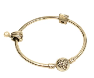 Pandora Ltd Edition Bangle YOU MELT MY HEART + 2 Charms Sterling Silver Boxed - Picture 1 of 12