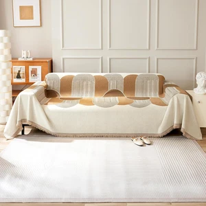 Sofa Couch Covers Furniture Protector Boho - Reversible Chenille Sectional - Picture 1 of 12